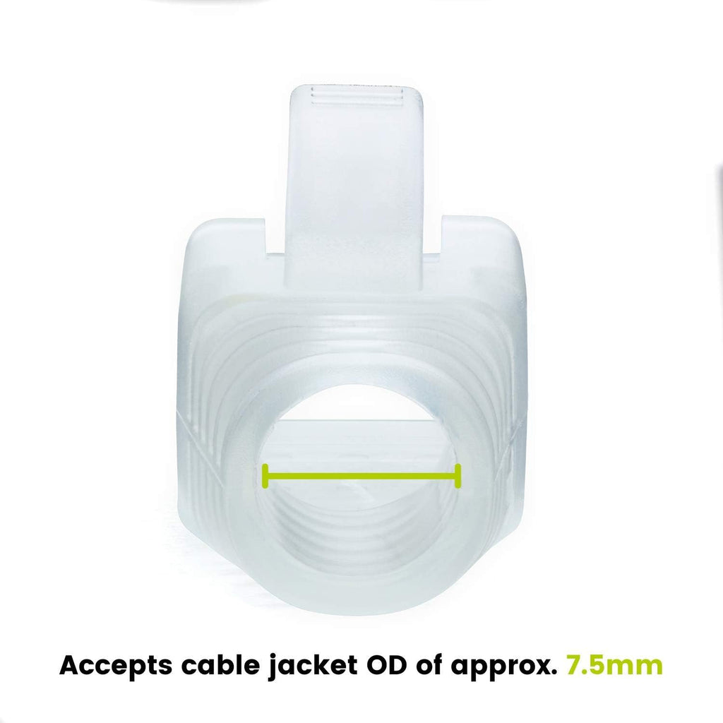 trueCABLE RJ45 Strain Relief Boots, 7.5mm Slip-On PVC Plug Cover, Transparent, 100 Pieces