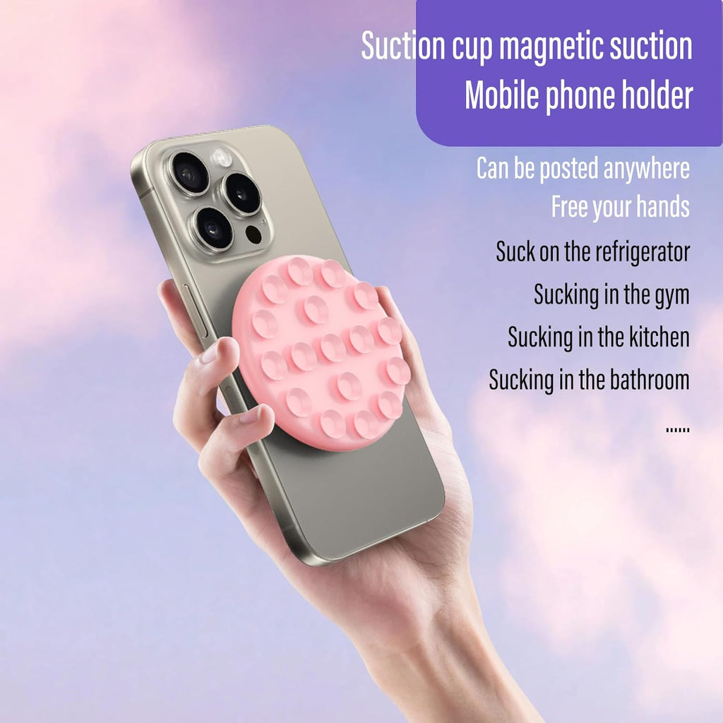 Muuto Silicone Suction Cup Phone Mount,for Magsafe Suction Mount,with Stronger Suction Power Phone Suction Grip,Suitable for Women to Take Hands-Free Selfies,Record Videos and Do Live Broadcasts