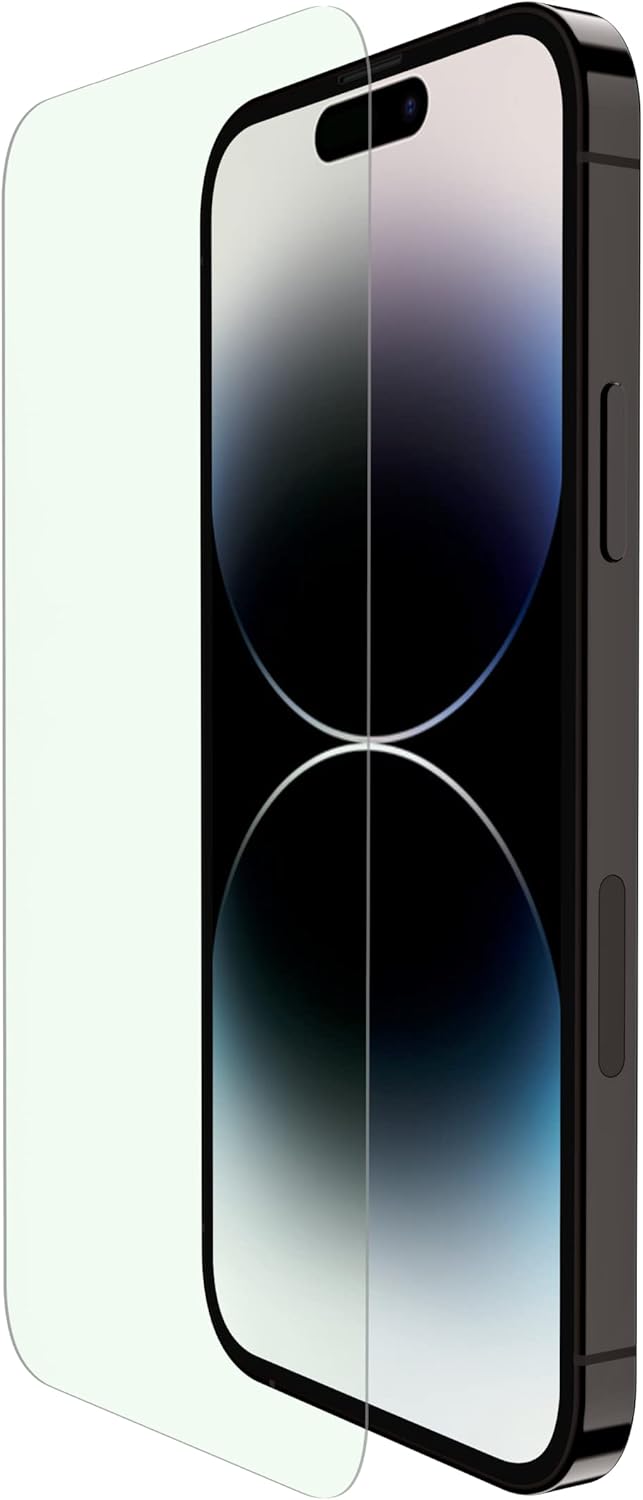 Belkin ScreenForce UltraGlass Blue Light Filter Screen Protector for iPhone 14 Pro Scratch-Resistant Impact Protection w/Included Easy Align Tray for Bubble-Free Application