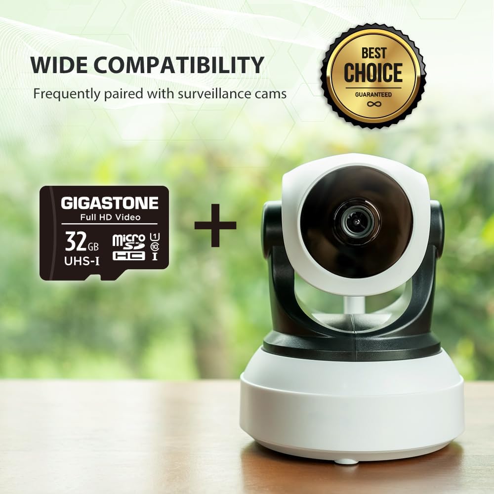 GIGASTONE 32GB 10-Pack Micro SD Card, Full HD Video, Surveillance Security Cam Action Camera Drone, 90MB/s Micro SDHC UHS-I U1 C10 Class 10