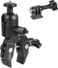 Aluminum Alloy Super Clamp Camera Mount with 360° Ball Head for Bike/Motorcycle Handlebar Pole Tripod Rod 0.5-2.0" Diameter, Compatible with GoPro, Insta360 X5 X4, DJI Osmo Action 5 Pro, Pocket 3