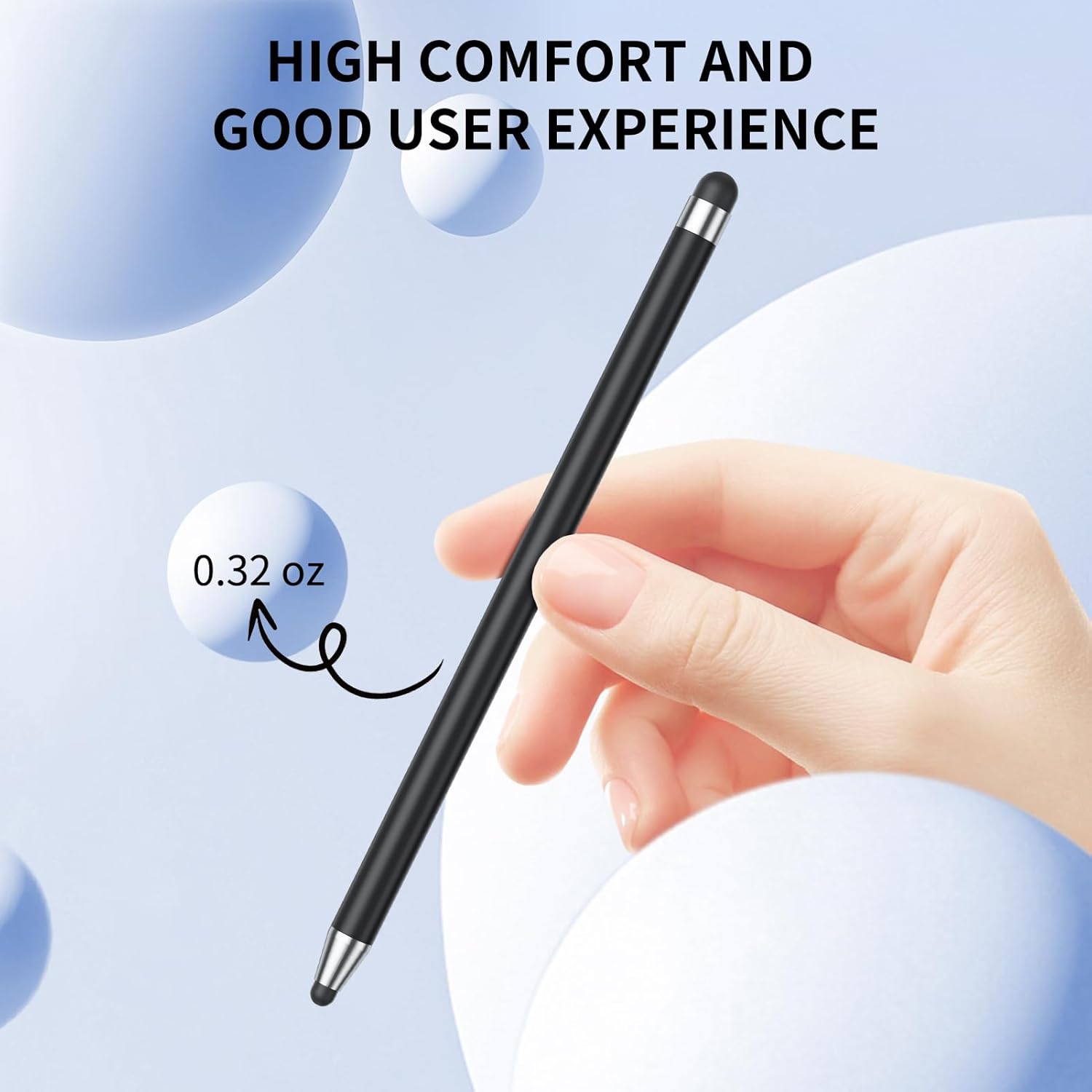 Stylus (10Pcs), Stylus Pen for Touchscreen, High Precision and Sensitivity Stylus Pen for iPad/iPhone/Samsung/Android Smartphone and Tablets, Compatible with All Capacitive Touch Screen (Black)