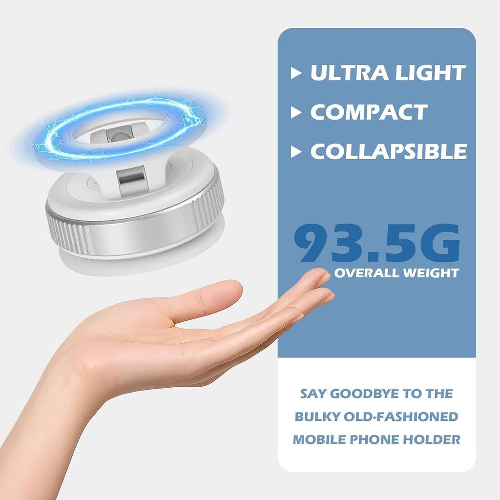 2025 Premium 360° Magnetic Car Phone Mount - Ultra-Strong Vacuum Suction for iPhone 16 Pro Max/Android - Foldable Adjustable Holder for Car/Truck/Gym/Home - Secure No-Slip Design (White)