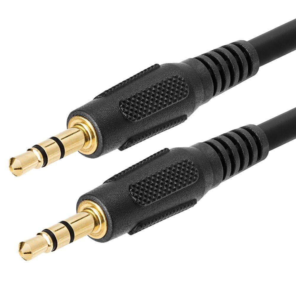 Cmple 3.5mm Aux Male to Male Stereo Audio Cable Auxiliary Headphones Cord MP3 PC - 50 Feet, Black