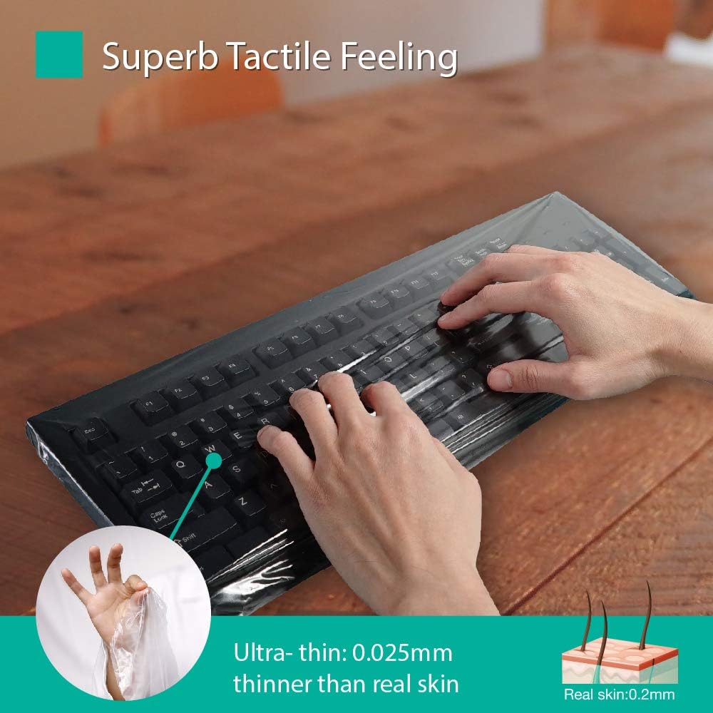Universal Keyboard Cap by Green Onions Supply [20-Pack] – Ultra Thin 0.025mm Flat Keyboard Cover for Desktop with Numeric Keypad – Waterproof & Dustproof – Ideal for Hospital & Dental Use