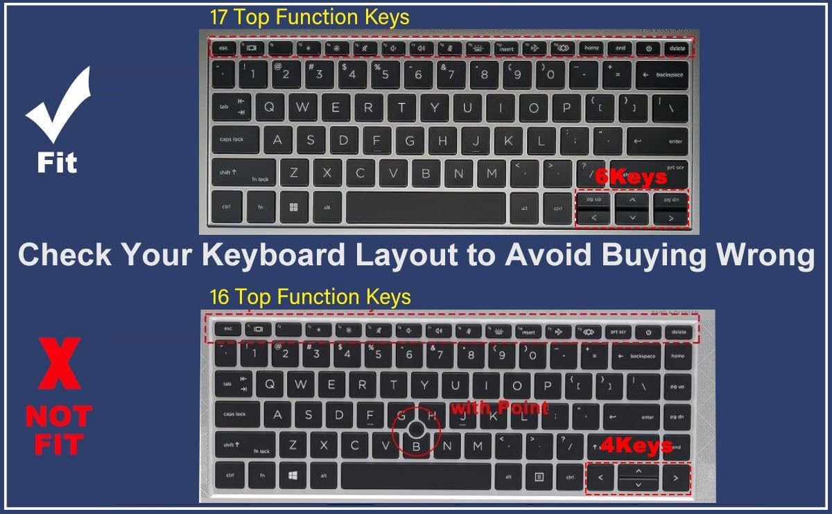 Keyboard Cover for HP EliteBook 840 G9 G10 G11 14 inch, EliteBook 830 835 840 1040 G9 G10 13.3 14 inch Laptop Accessories Keyboard Protective Skin (Not fit 840 845 1040 G8 G7 G6 G5 G4 G3)-Clear