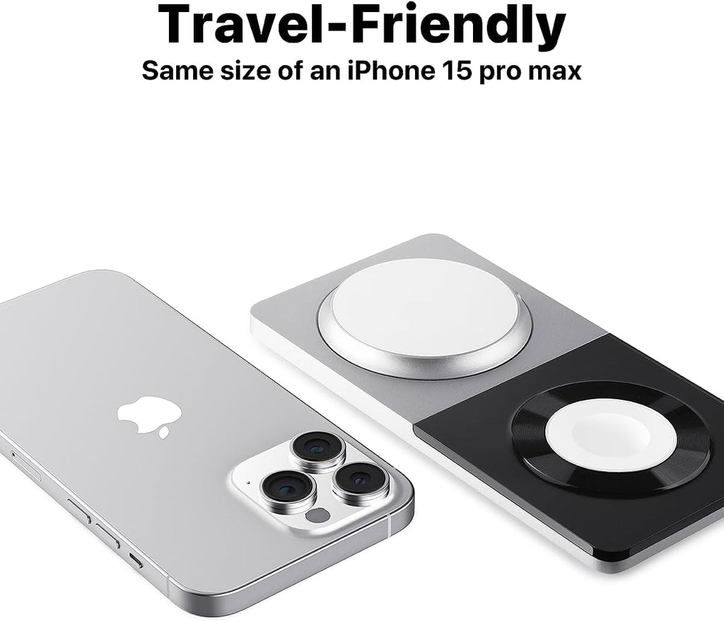3 in 1 Wireless Charging Station for Apple Device: Fast Charging Station for iPhone and Watch with MagSafe, Foldable Charger Stand for iPhone 12-16 & iPhone 16 & iWatch & AirPods