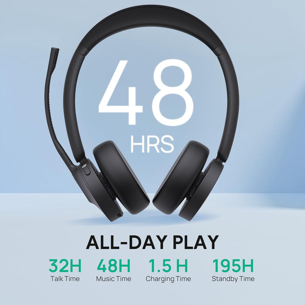 Yealink WH64 Hybrid with DECT Dongle, 492ft Range, 32 Talk Time Bluetooth Headset for Teams, Zoom Skype UC, 3X Mic Noise Cancelling, Headset PC Phone