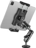 woleyi Aluminum Drill Base Tablet Holder for Car Dashboard - [360° Adjustable 2-Stage Arm] Heavy Duty Tablet Mount for Truck Car Mount Wall Desk, for iPad Pro/Air/Mini/Galaxy Tab/Z Fold, 4-13" Devices
