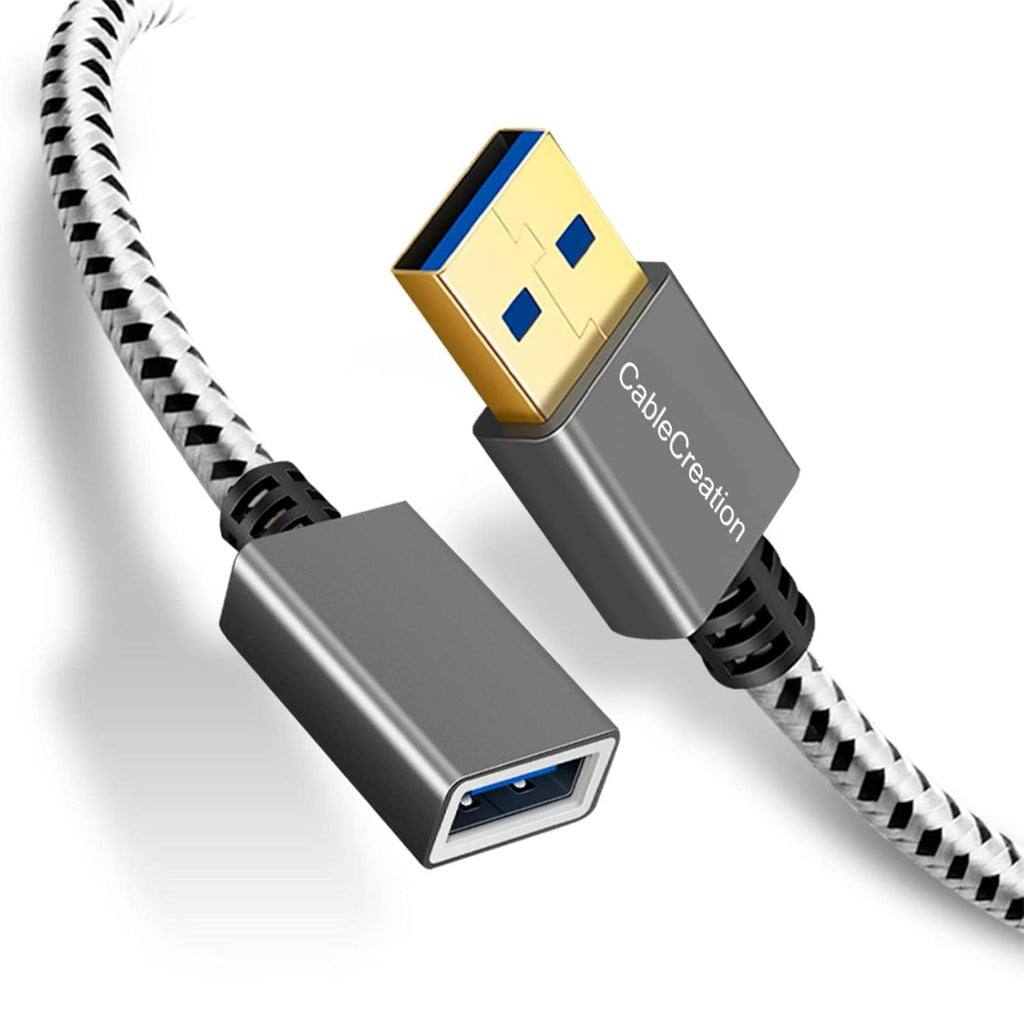 CableCreation Short USB 3.0 Extension Cable 1FT, USB 3.0 A Male to Female Extension Cable Extender Cord for VR, PlayStation, Keyboard, Printer, Space Gray 0.3M
