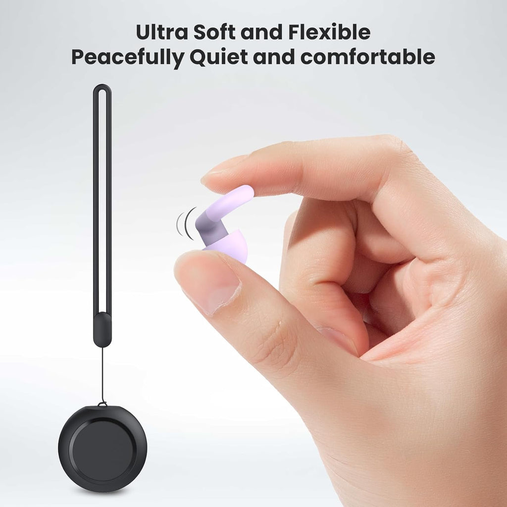 Earplugs for Sleeping & Noise Reduction - Soft Silicone Earplugs with 7 Pairs Ear Tips & One Connection Cord, Hearing Protection for Sleeping, Concerts, Work & Sound Reduction 25dB-30db