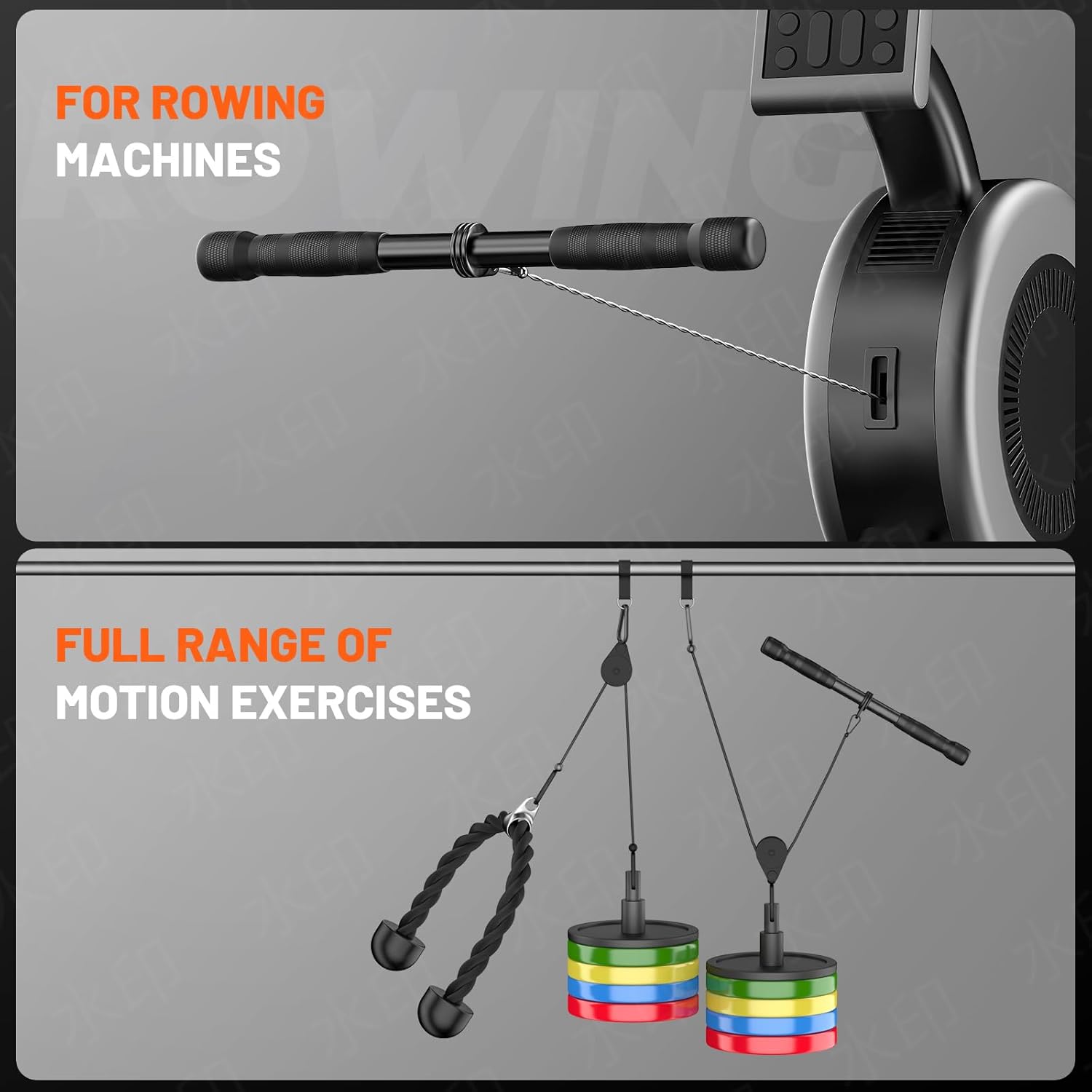 Cable Machine Attachment for Home Gym, Tricep Press LAT Pull Down Attachment, Cable Machine Accessories, Tricep Press Down Cable Attachment for Weight Fitness Multiple Options