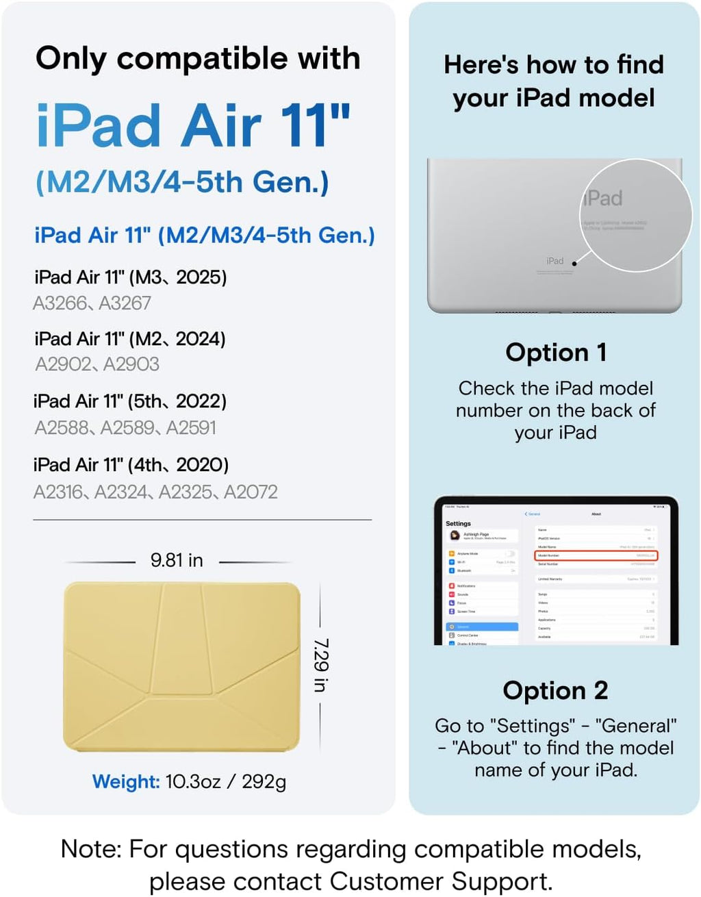 MOFT Dynamic Folio Case for iPad Air 11-inch (M3 2025 / M2 2024) & iPad Air 10.9-inch 5th 4th Generation 2022 2020, Silm Magnetic Stand Case with 20+ Viewing Angles,Panna Cotta x Faded Jeans