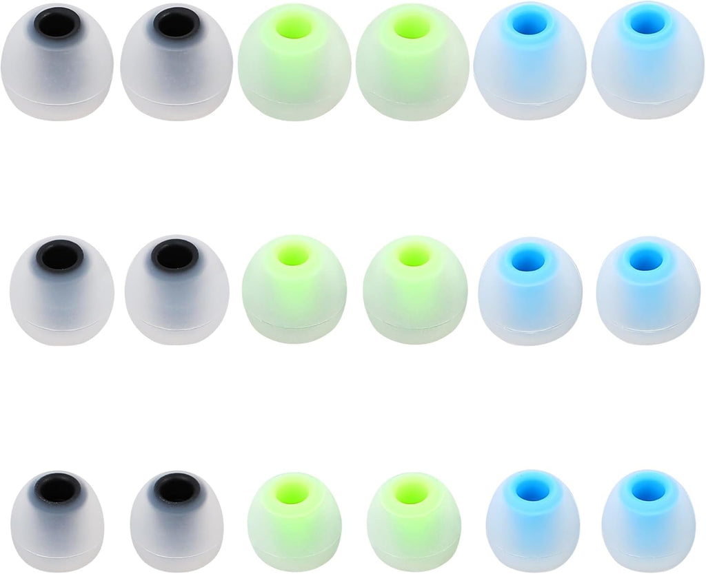 Earbud Replacement Tips Silicone Earbud Tips Eartips Fit Most in-Ear Earbuds(Inner Hole 3.8mm -5.1mm) Headphone Earbuds Rubber Tips 9 Pairs S M L