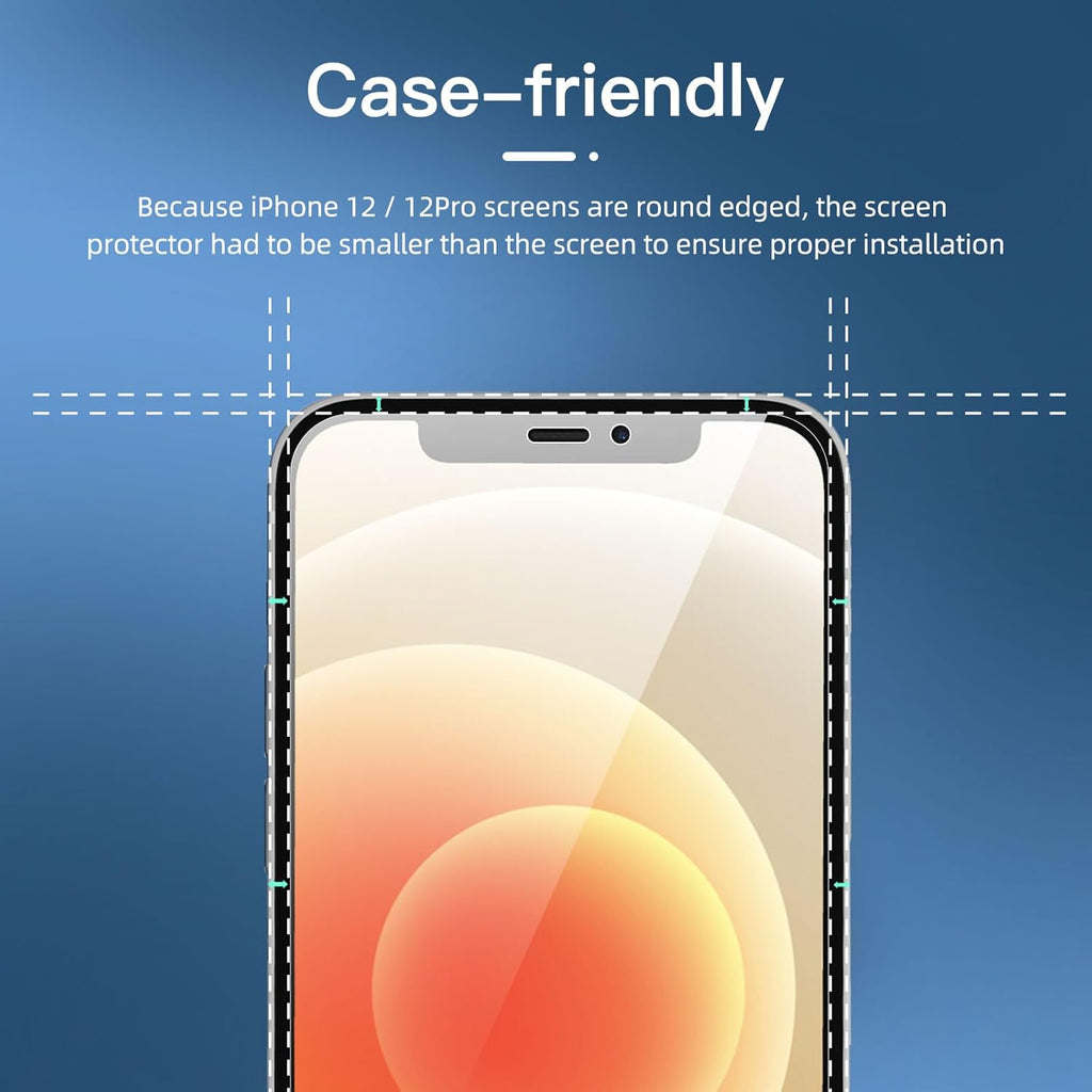 NEW'C 3 Pack Privacy for iPhone 12,iPhone 12 Pro Screen Protector (6.1"), Enhanced 28-Degree Privacy Angle, Ultra Durable 9H Hardness, Bubble-Free