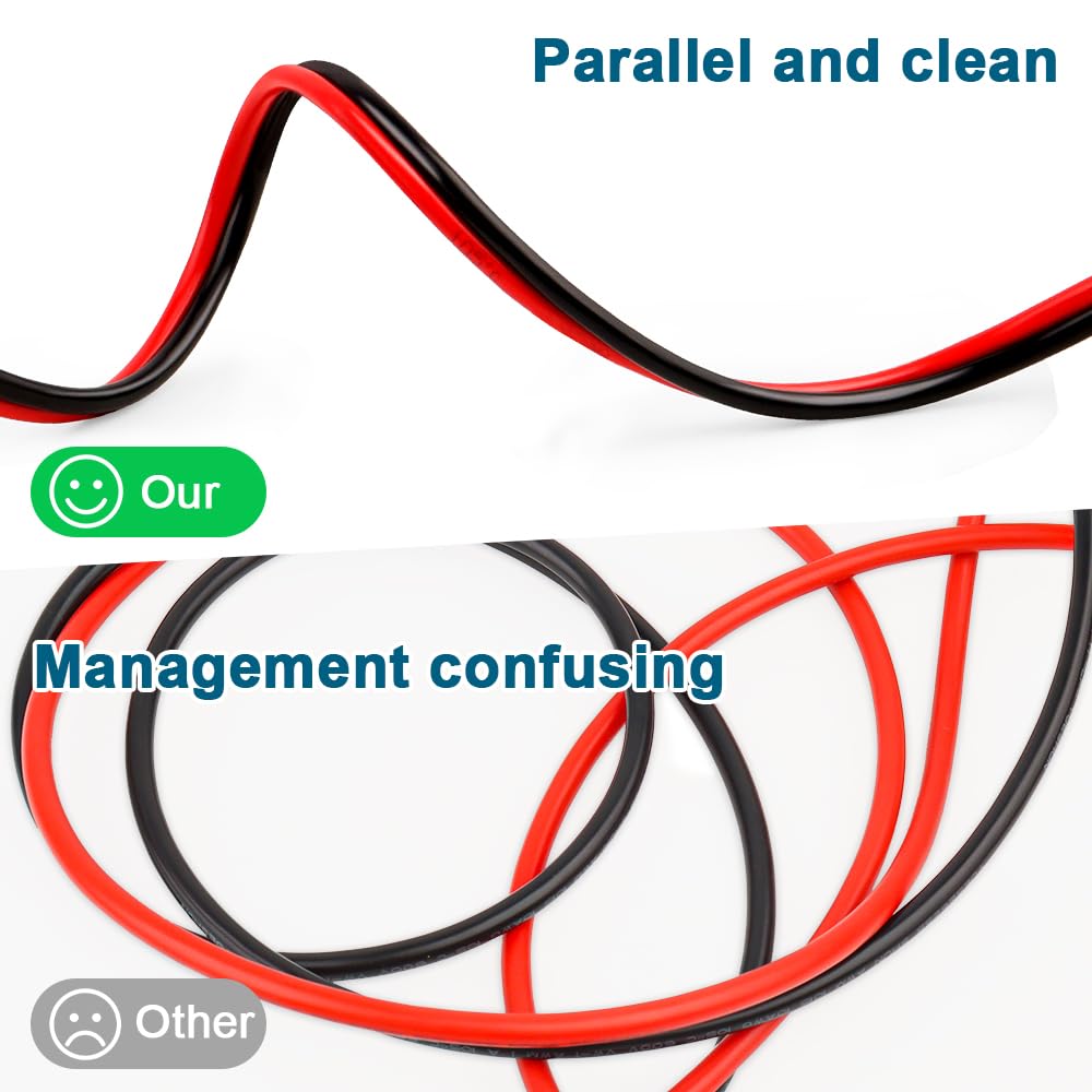 12 Gauge Wire 2 Conductors Copper Wire, 12 AWG Battery Cable Oxygen Free Copper Wire for Solar Panel, Automotive, Trailer, RV and Speaker (12 Gauge 100FT)