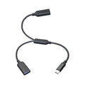 USB Splitter Cable 1FT, USB Type C Male to Dual USB A Female Y Splitter Adapter 1 in 2 Out, Power & Data with OTG Function Intelligent Chip, for Smartphone, Laptop, Car etc