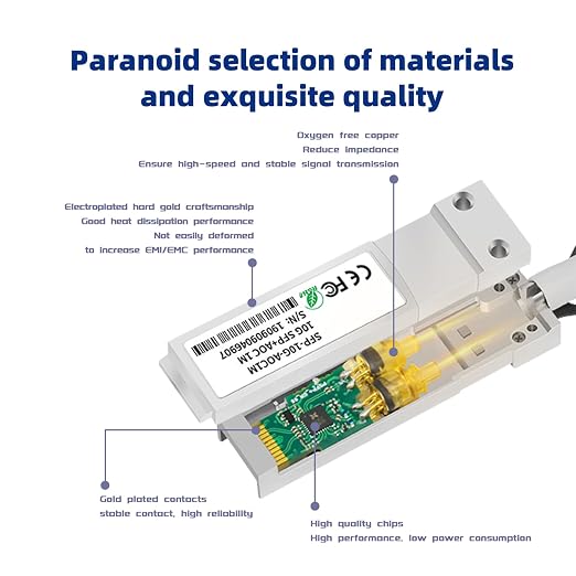 10Gb SFP+ to SFP+ AOC 3M/9.8FT OM2 Multimode Direct-Attach Fiber Cable - Image 6