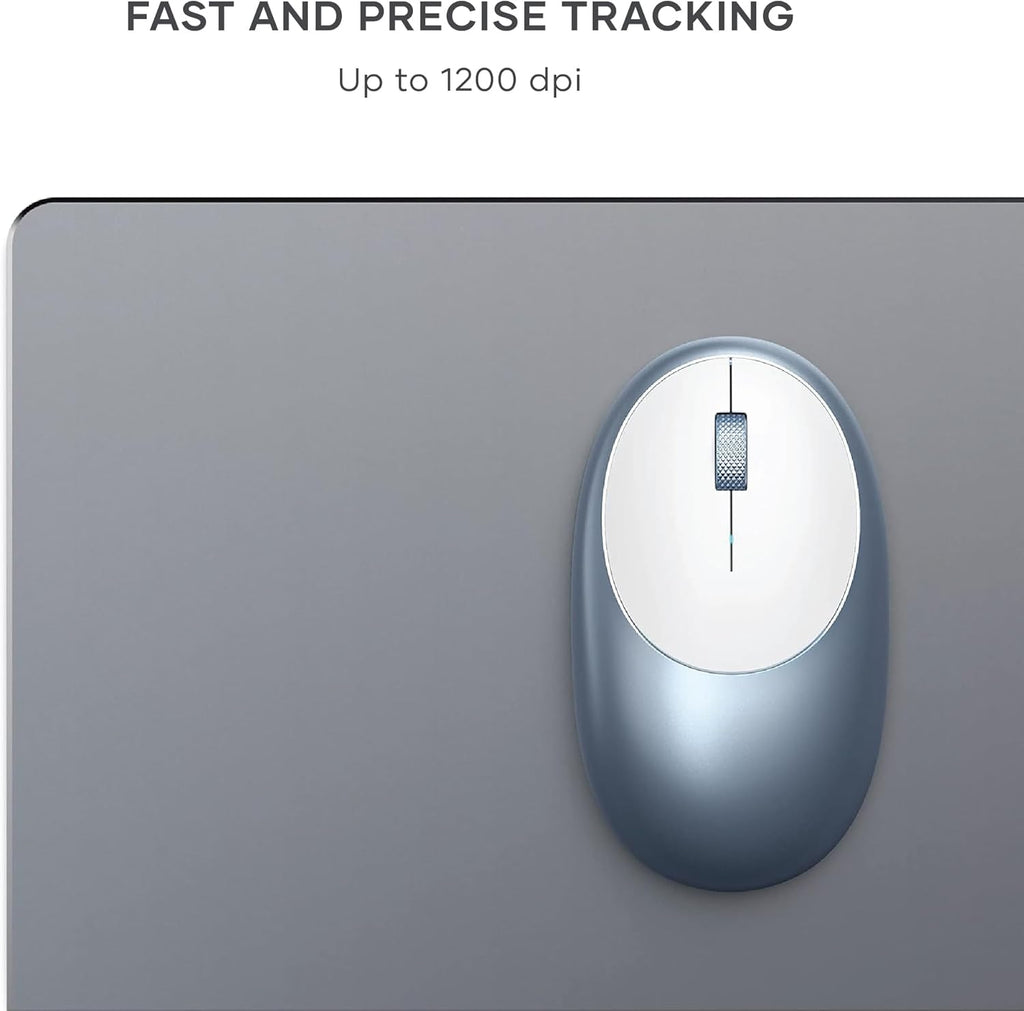 Satechi M1 Wireless Bluetooth Mouse, USB-C Rechargeable, Compact & Portable, for Mac/Windows, Compatible with M4/M3/M2 MacBook, Pro, Air/iMac/iPad Pro, iPhone 16/15/14 & More - Blue