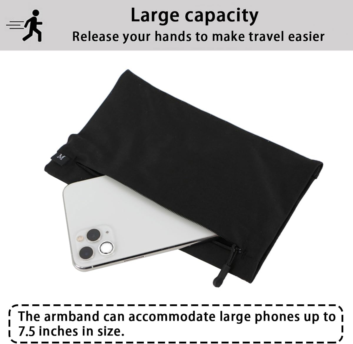 Running Phone Armband for Men Women,Universal Arm Bands for Phones Below 7.5 Inches,Waterproof Cell Phone Armband for Hiking,Running,Cycling,Climbing(Star Stripes M)