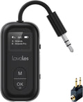 Bluetooth 5.3 Transmitter Receiver for Airplane to 2 Headphone – AptX Low Latency, 100ft Long Range, 25H Playtime, 2-in-1 Wireless Bluetooth Audio Adapter W/Screen for TV, Tablets, Speakers