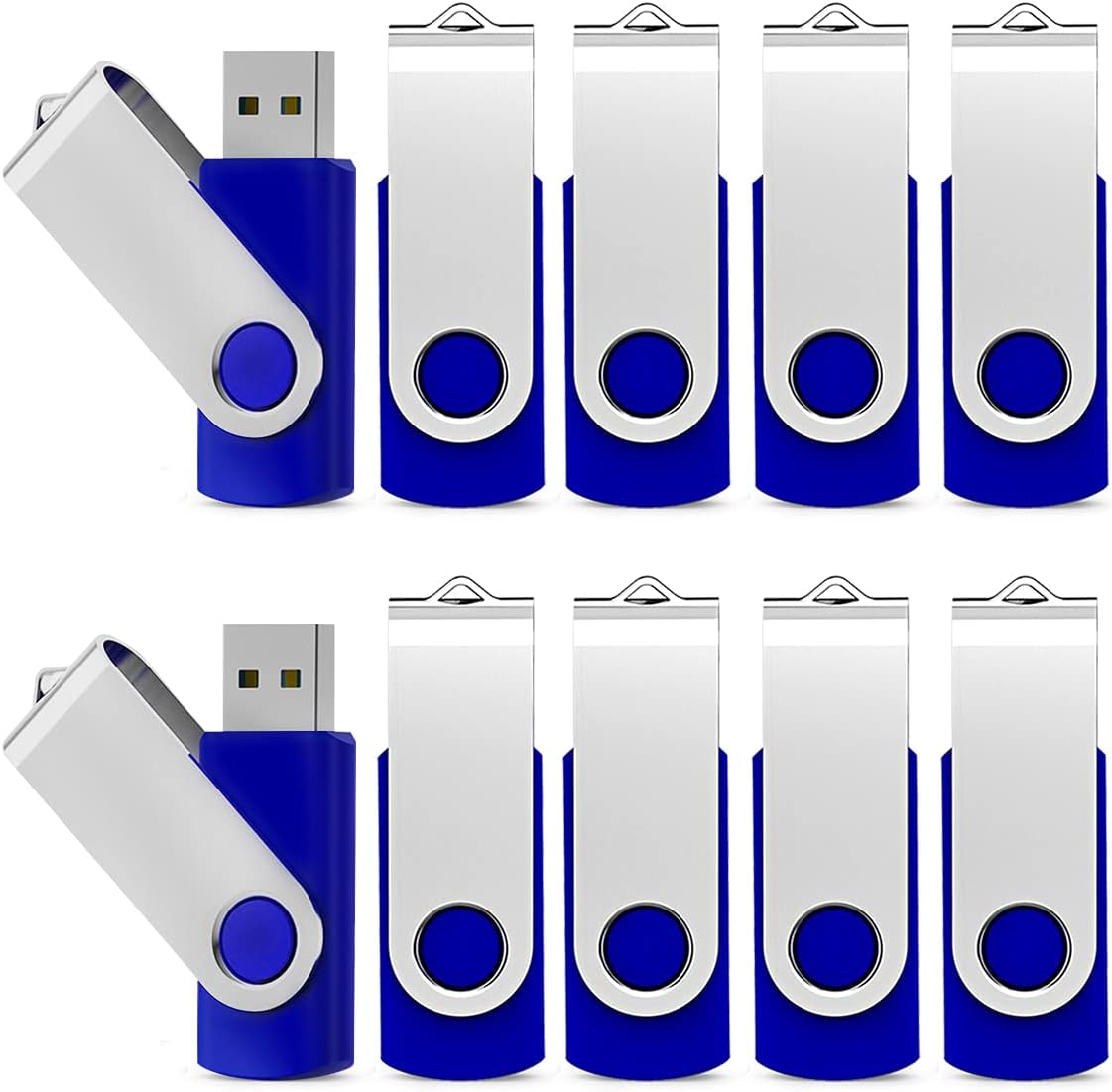 KEXIN Flash Drive 50 Pcs 32GB USB Flash Drive Thumb Drive USB 3.0 Swivel Jump Drive with LED Indicator - Blue