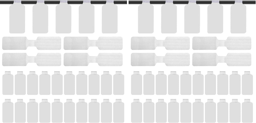 60 Pieces Self-Adhesive Cable Labels, Paste Wire Labels, Nylon Writable Cord Tags Waterproof White Wire Cable Tags for Electronics Office Computers Management and Identification (Pack of 2)