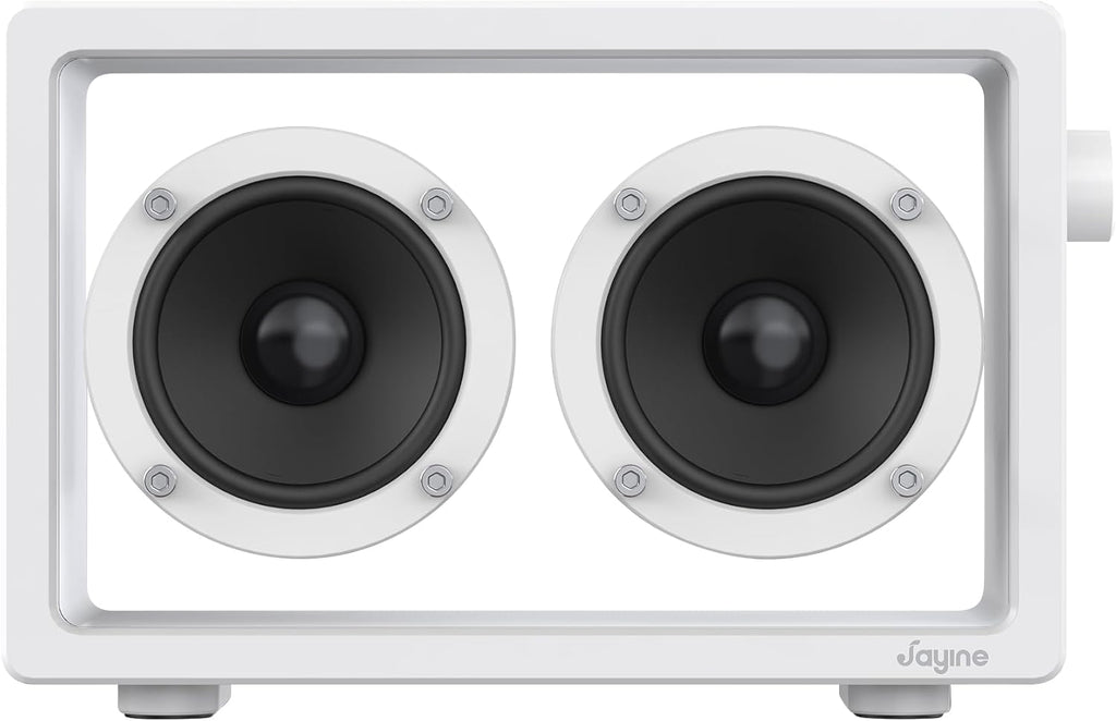 Cassette Portable Bluetooth Speaker, 16W Minimalist Speakers Bluetooth Wireless Loud, HD Powerful Sound and Wide Compatibility V5.3 for Indoor Outdoor - White