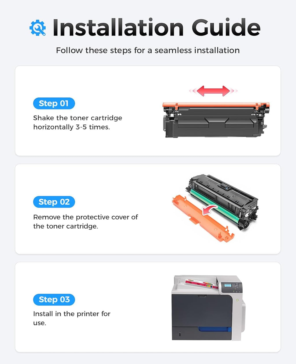 647A 648A Toner Cartridge 4-Pack Replacement for HP 647A 648A CE260A CE261A CE262A CE263A for Color LaserJet Enterprise CP4025dn CP4025n CP4525dn CP4525n CP4525xh CM4540 MFP CM4540f CM4540fskm Printer