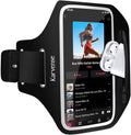 Running Phone Holder, Arm Band for Running for iPhone & Samsung Galaxy, Cell Phone Armband Holder for Walking, Gym, Workout, Men, Women, w/Adjustable Strap & Zipper Pocket (Black-L)