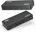Plugable USB C Triple Display Docking Station with Laptop Charging, for Thunderbolt, USB4, or USB-C Systems, Compatible with Windows, macOS, ChromeOS laptops (3X HDMI, 6X USB 5Gbps Ports, 100W PD)