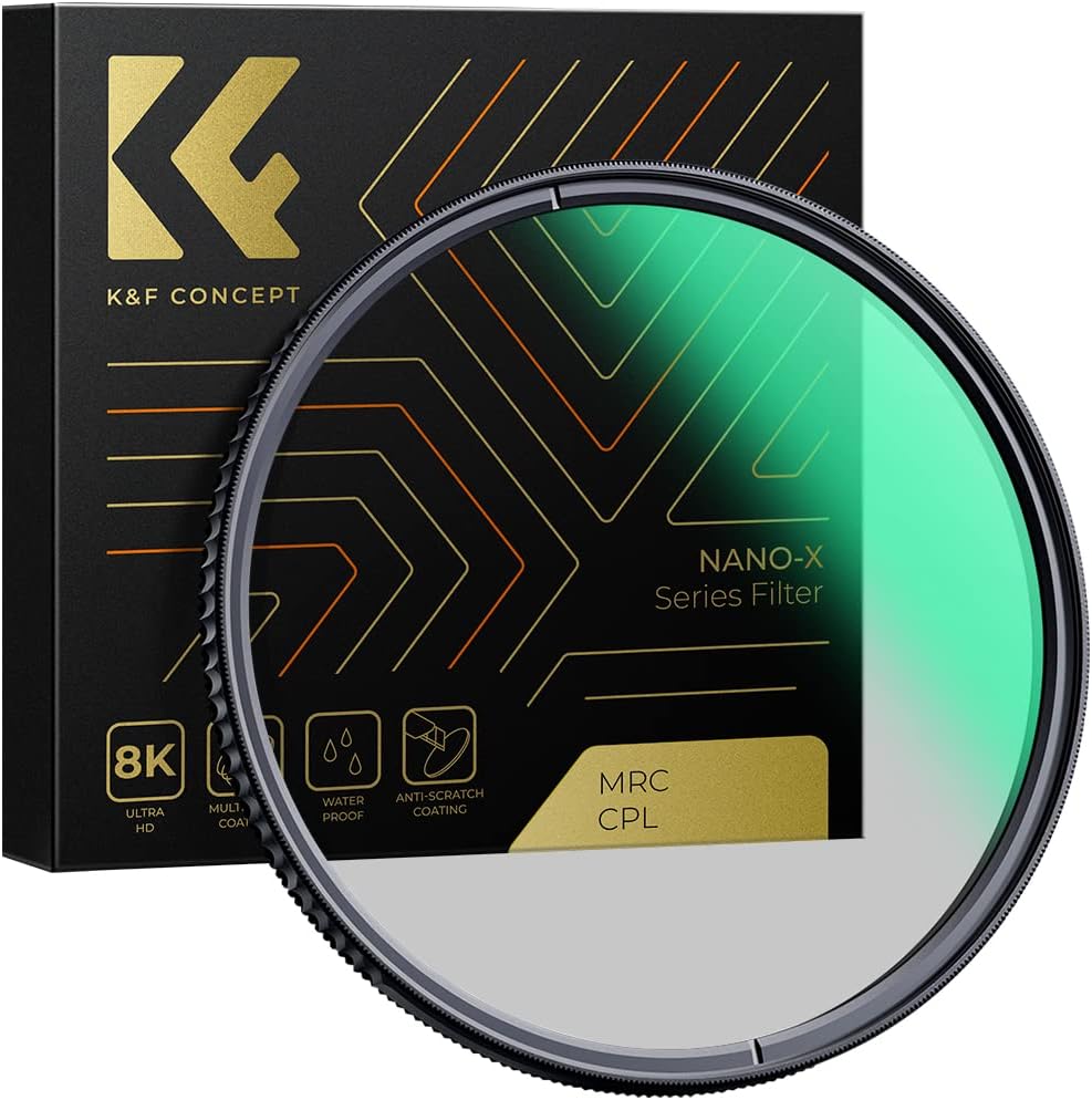 K&F CONCEPT 127mm Circular Polarizers Filter Polarizing Filter 28 Multi-Layer Coated Super Slim High Definition CPL Lens Filter (Nano-X Series)