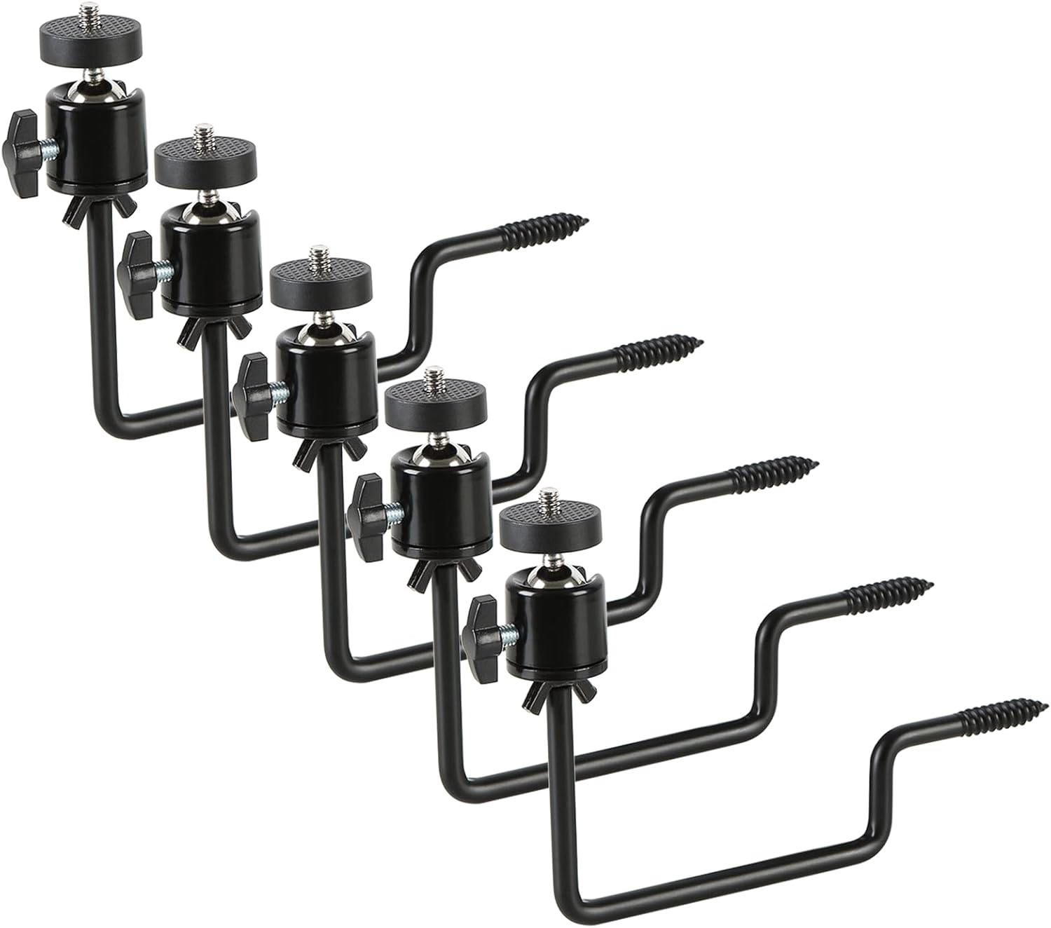 5 Pcs Trail Camera Tree Mount, Trail Camera Holder 360° Cameras Bracket for Game Cam, Hunting Accessories,Metal Security Cam Mount with 1/4 Inch Screw for Solar Panels,etc, Compact Sturdy.