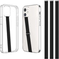 TEAMOLA 3pcs Silicone Phone Grip Holder Strap for iPhone 15/15 Pro/16/16 Pro & Samsung Galaxy S24/S23 - Anti-Slip Finger Loop for Case, Universal Phone Loops for Back of Cell Phones（230, 3 Black）