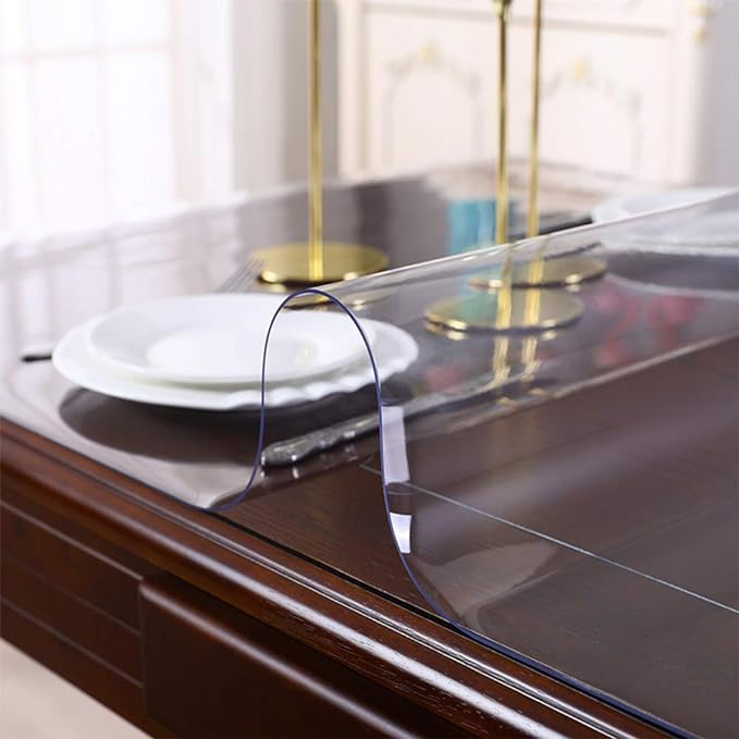 16x56 Inch Crystal Vinyl Table Pad Clear PVC Table Cover Protector 1.5mm Thick - Image 2