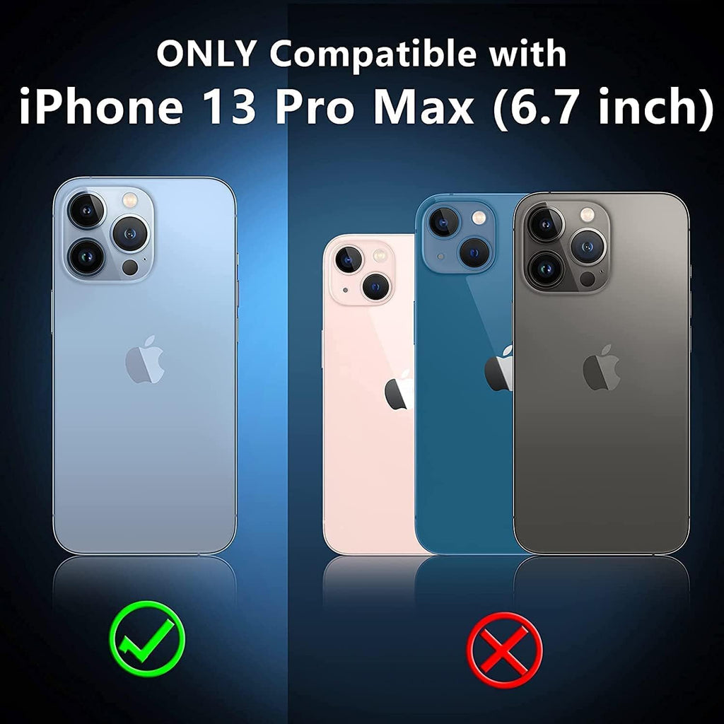 SPIDERCASE for iPhone 13 Pro Max Case, [Crystal Clear Not Yellowing], Slim Thin Phone Case Cell Phone Case & Cover Bundles, Blue/Clear