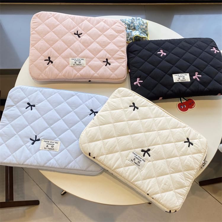 Cute Bow Graphic Carrying Laptop Bag Y2K Preppy Laptop Sleeve Case Bag Kawaii Pad Computer Protect Case Pouch (11 inch,White)