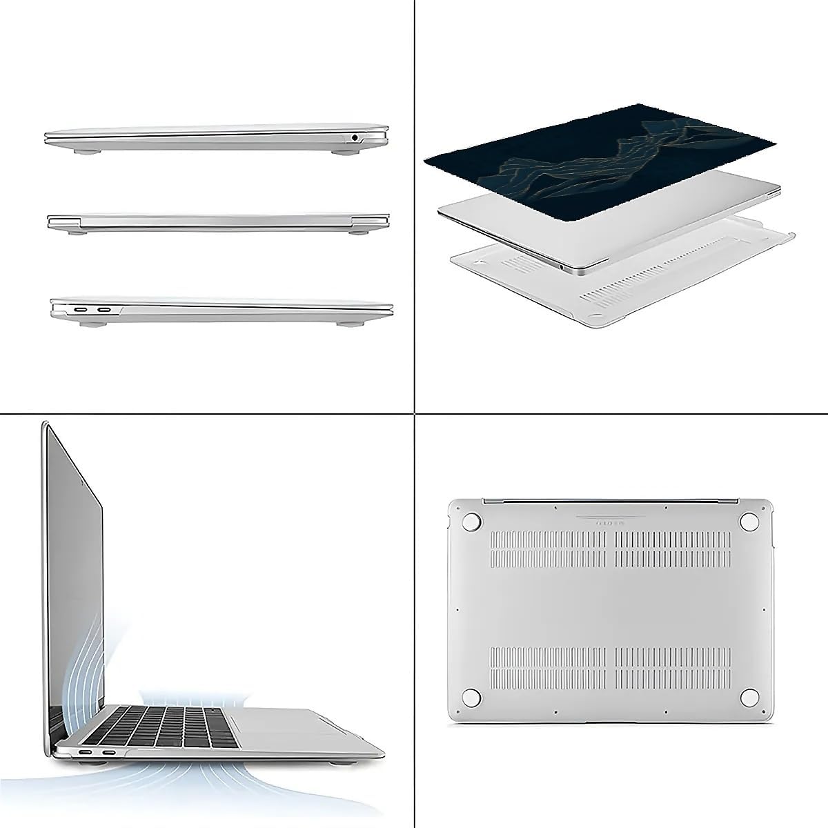 Compatible with MacBook Air 13.3 13.6 Inch Case 2022 2021 2020 2019 Plastic Hard Shell Case Cover,13.6 Air (A2681) M2 2022, Dark Mountains