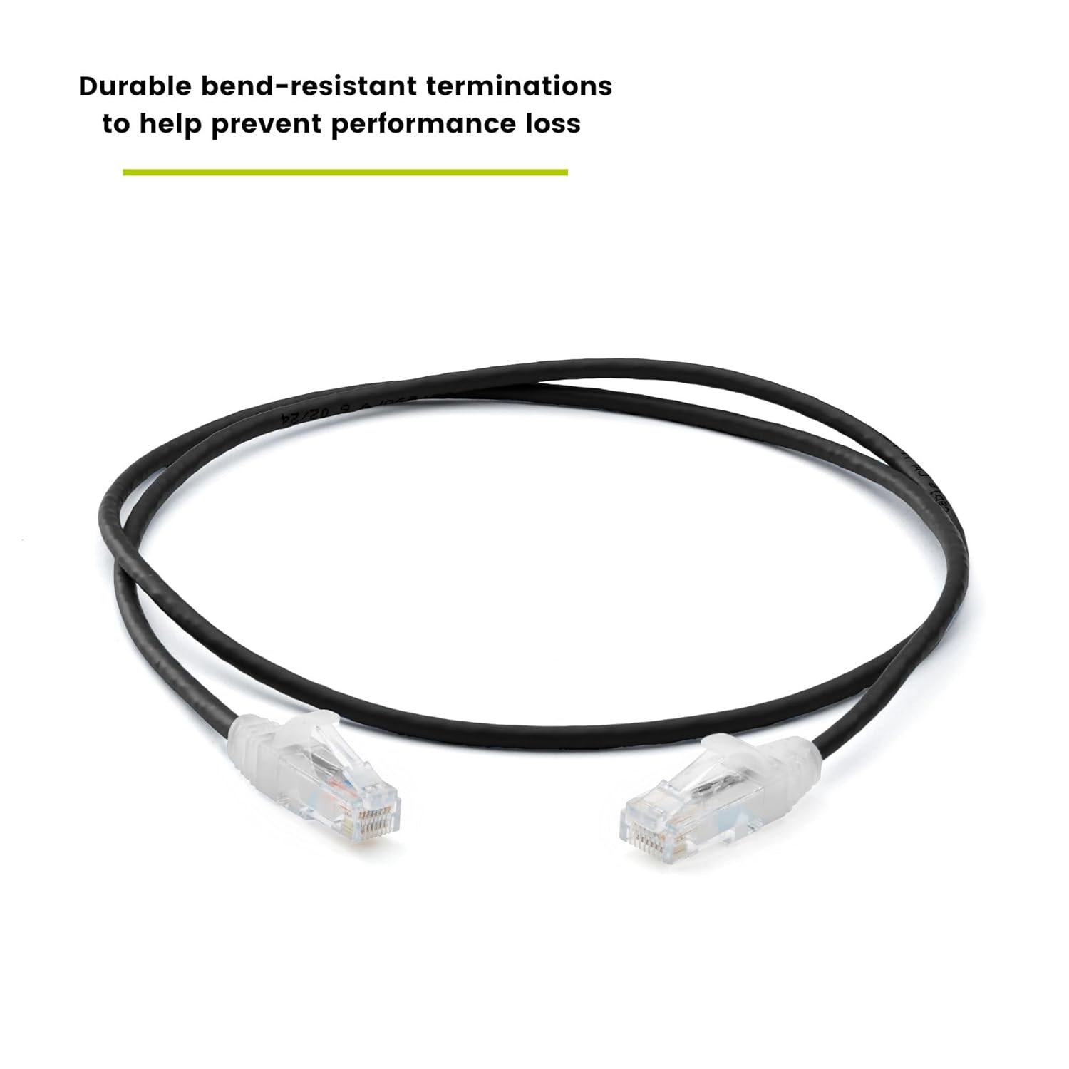 TRUECABLE Cat6 Component Rated Patch Cable, Unshielded (U/UTP), 3ft, Black, 28AWG Solid Copper, Snagless 10G High-Speed Ethernet Cable, PoE++ 4PPoE 100W, UL Listed, RoHS-3, 5 Pack