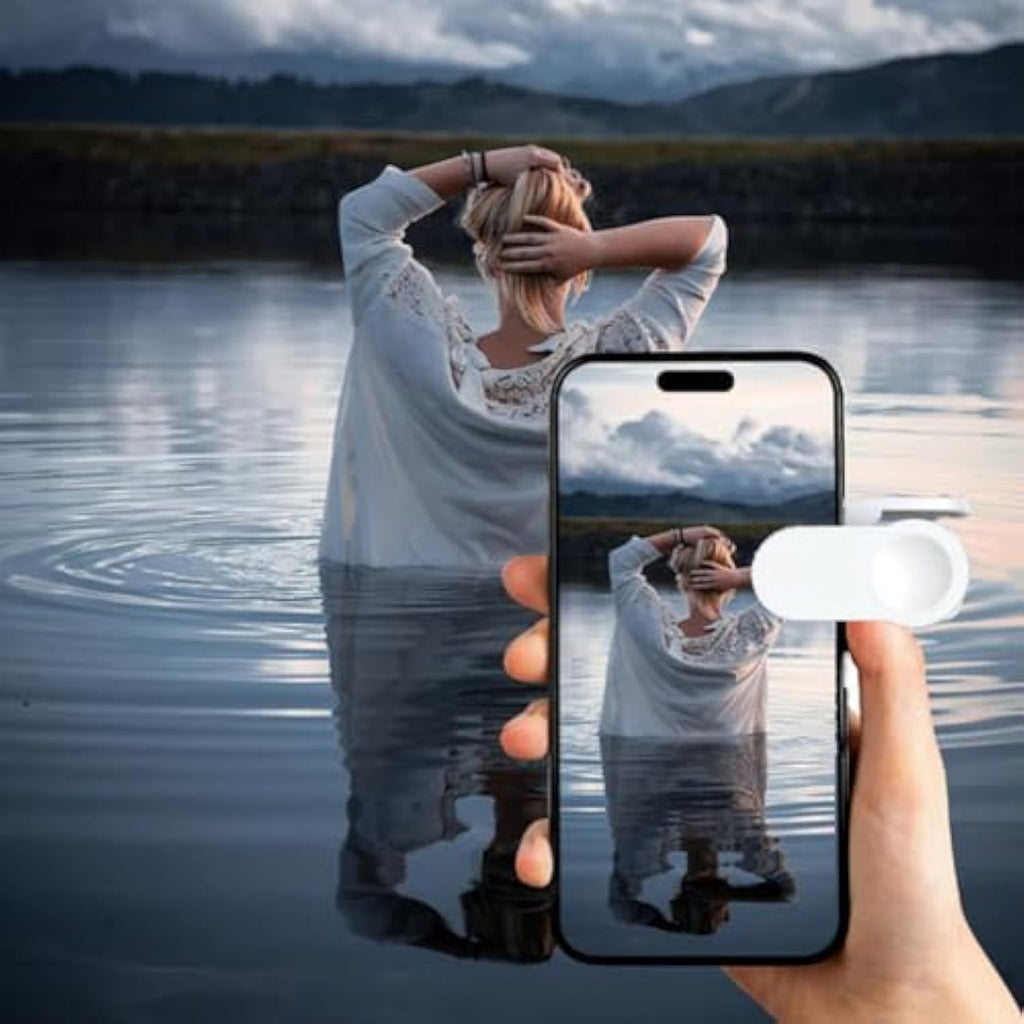 Mirror Effect Lens - Capture Stunning Reflections Instantly, Smartphone Camera Mirror Reflection Clip Kit, Mirror for Phone to Use Back Camera, for Travel Photography (Black +White)