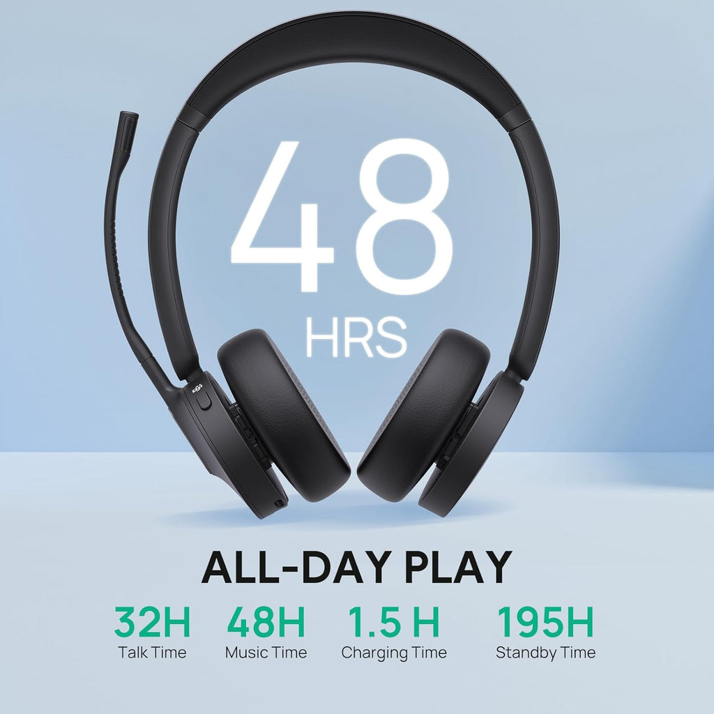 Yealink WH64 Hybrid with DECT Dongle, 492ft Range, 32 Talk Time Bluetooth Headset for Teams, Zoom Skype UC, 3X Mic Noise Cancelling, Headset PC Phone