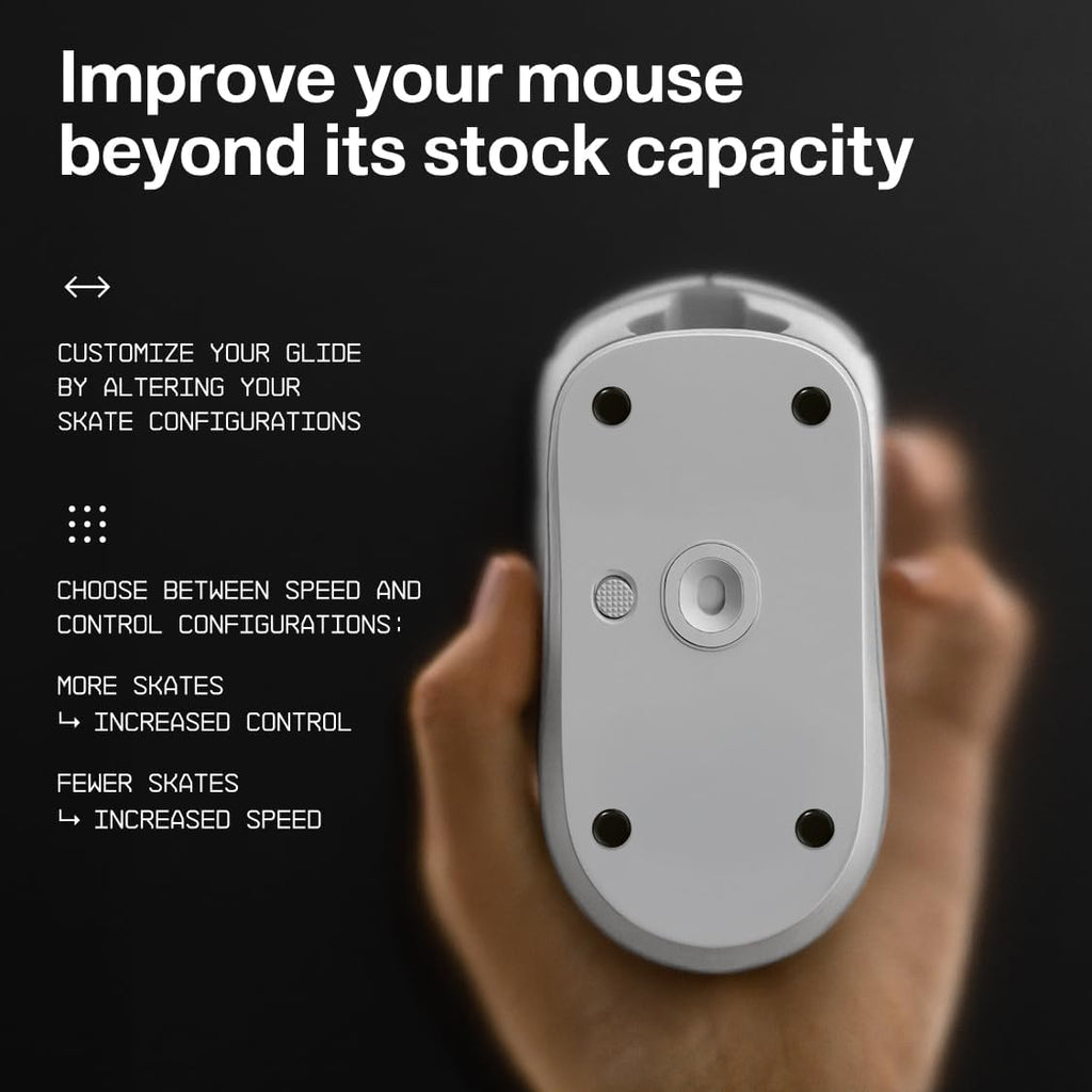 Wallhack UHMW-PE Dot Mouse Skates | Premium Universal Skates for Gaming Mice | Ultra-Smooth Glide on Cloth & Glass Pads | Customize Speed & Control | Durable, Easy to Apply | Black 7mm x 7mm