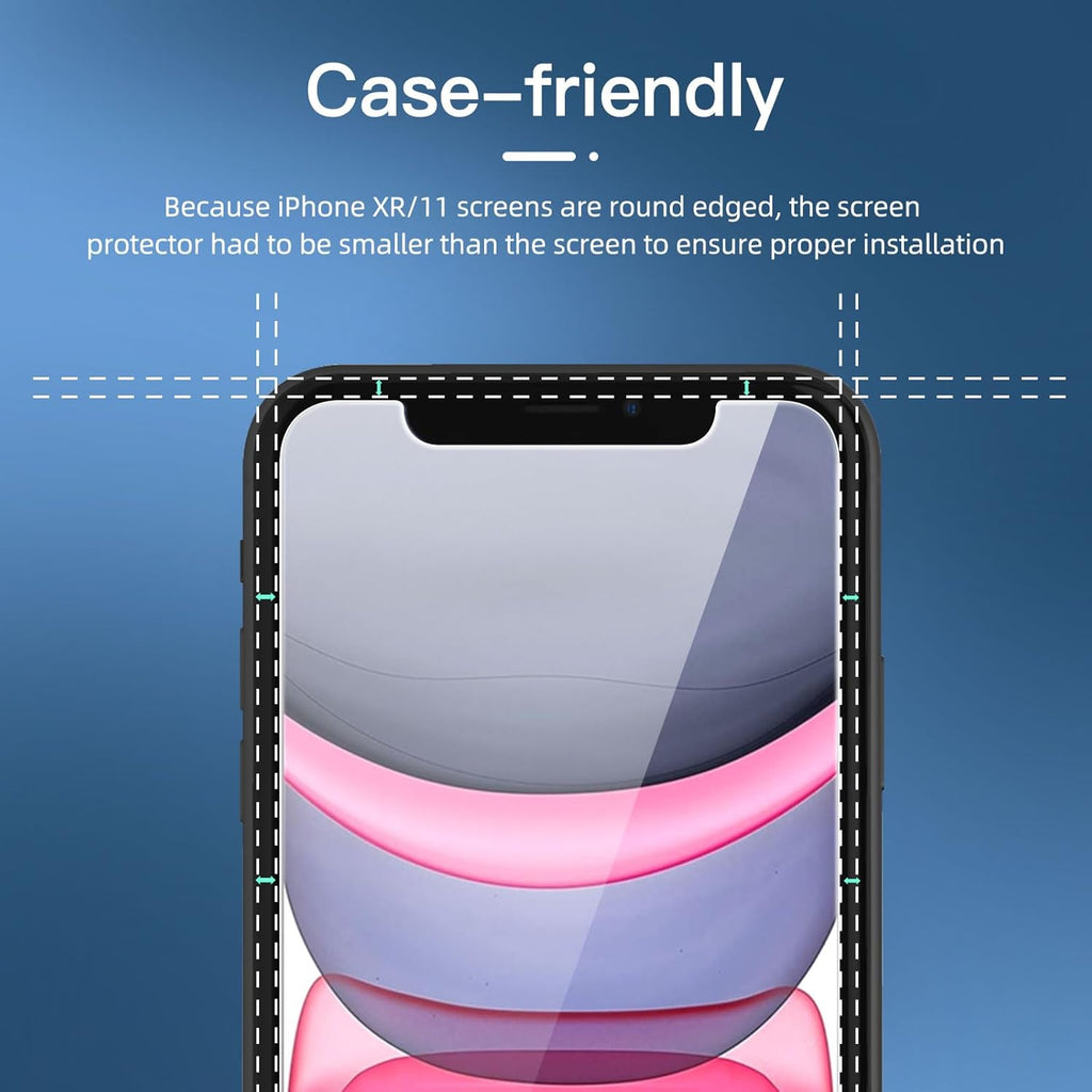 NEW'C 3 Pack Privacy for iPhone 11, iPhone XR Screen Protector, Enhanced 28-Degree Privacy Angle, Ultra Durable 9H Hardness, Bubble-Free
