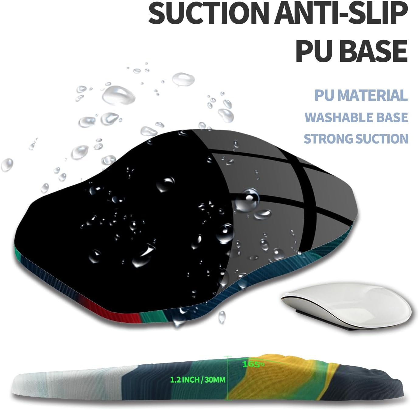Ergonomic Raised Mouse Pad Wrist Support with Bilateral Slope Memory Foam Mousepad for Wrist Rest and Carpal Tunnel Pain Relief 11.8x7.9〃Colorful Lines