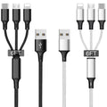 Multi USB Charging Cable 3A, (2Pack 6.6FT)3 in 1 Fast Charger Cord Connector with Dual Phone/Type C/Micro USB Port Adapter, Compatible with Tablets Phone 12 11 Pro 8 7 6 Samsung Galaxy(Charging Only)