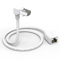 Right Angle Ethernet Extension Cable UPangle 1.5ft-White, 90 Degree CAT6 Ethernet Patch Cable RJ45 LAN Cable Extender Male to Female Connector for Router Modem Smart TV PC Computer Laptop