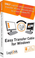 LAPLINK Easy Transfer Cable, Includes PCmover Express Data Transfer Software and High Speed Ethernet Cable, Single Use License, Only Transfers Files and Settings. Compatible with Windows 11