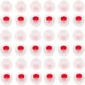36 Pieces Small Earbud Tips Soft and Comfortable Ear Bud Replacement Pieces Silicone Fit Most in-Ear Headphones，Inner Hole 3.8mm -5.5mm，Small White and Red Replacement Eartips