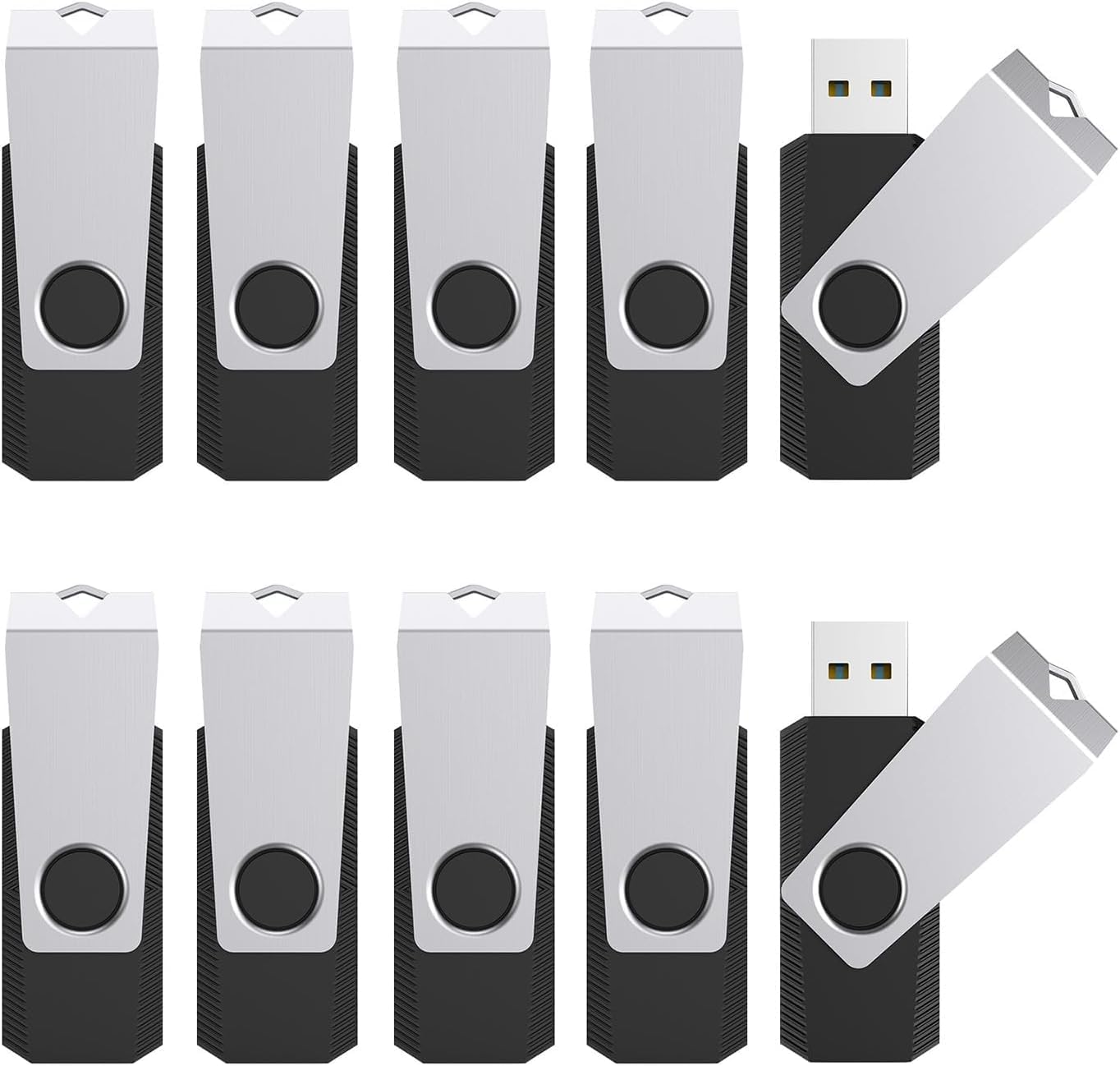 TOPESEL 100PCS 4GB Flash Drive Bulk Pack, USB 2.0 Flash Drives, Memory Stick, Thumb Drives (4G, 100 Pack, Black)