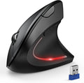 TECKNET Ergonomic Mouse, Wireless Bluetooth Vertical Mouse, 4800 DPI Optical Tracking, 6 Adjustable DPI, Quiet Clicks, 2.4GHz with USB A Receiver, 12 Months Battery, 6 Buttons, Wide Compatibility